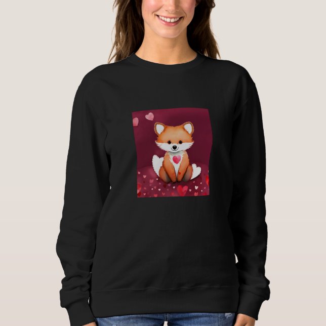 Valentine's Day Love Heart Fox Teddy Girlfriend Fi T Shirt (Framsida)