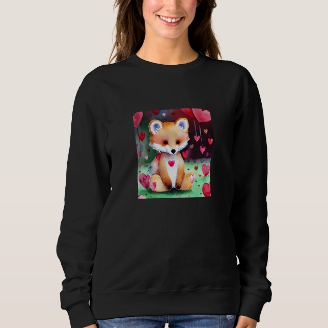 Valentine's Day Love Heart Fox Teddy Girlfriend Fi T Shirt (Framsida)