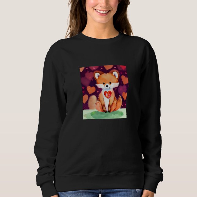 Valentine's Day Love Heart Fox Teddy Girlfriend Fi T Shirt (Framsida)