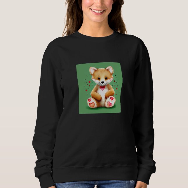 Valentine's Day Love Heart Fox Teddy Girlfriend Fi T Shirt (Framsida)