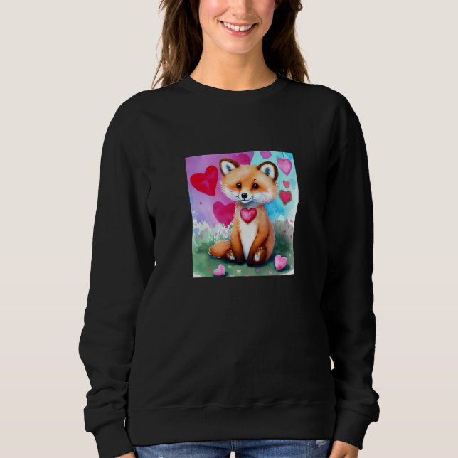 Valentine's Day Love Heart Fox Teddy Girlfriend Fi T Shirt (Framsida)
