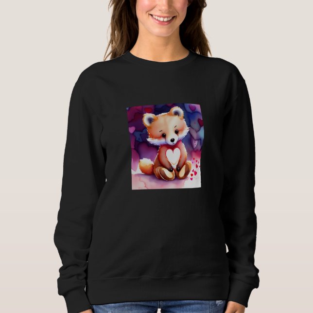 Valentine's Day Love Heart Fox Teddy Girlfriend Fi T Shirt (Framsida)