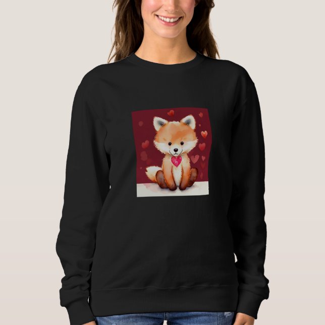 Valentine's Day Love Heart Fox Teddy Girlfriend Fi T Shirt (Framsida)