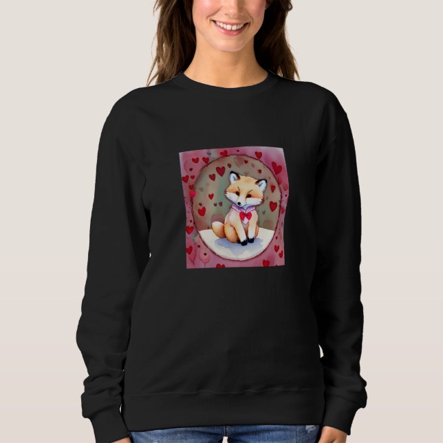Valentine's Day Love Heart Fox Teddy Girlfriend Fi T Shirt (Framsida)