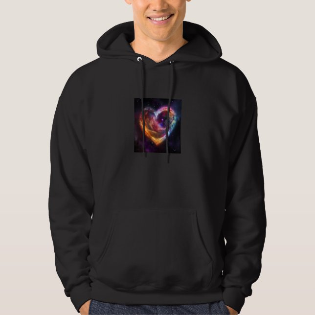 Valentine's Day Love Heart Galaxy Girlfriend Fianc Hoodie (Framsida)