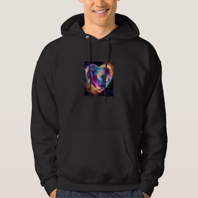 Valentine's Day Love Heart Galaxy Girlfriend Fianc Hoodie (Framsida)