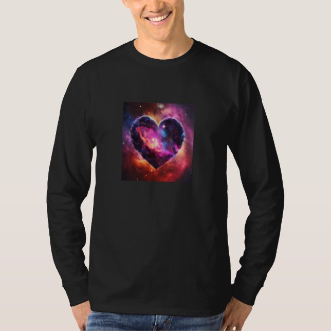 Valentine's Day Love Heart Galaxy Girlfriend Fianc T Shirt (Framsida)