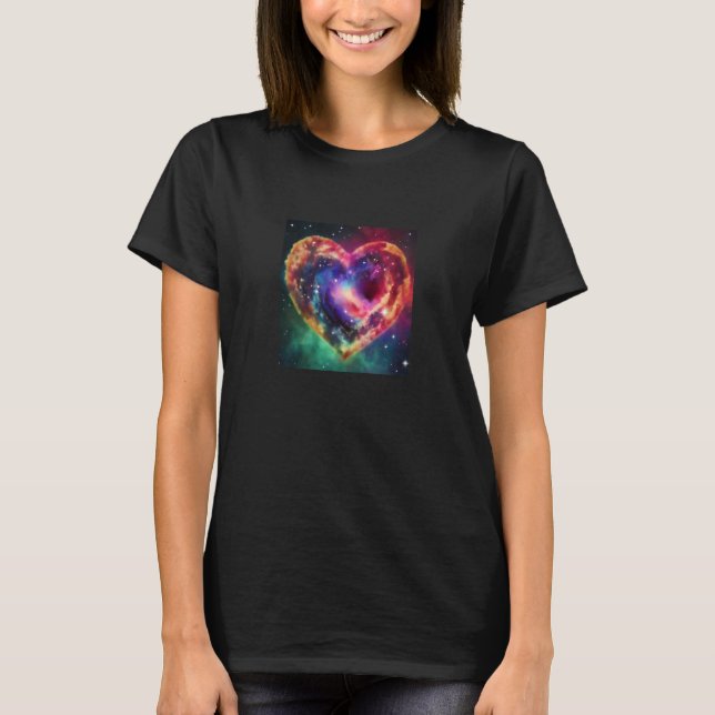 Valentine's Day Love Heart Galaxy Girlfriend Fianc T Shirt (Framsida)