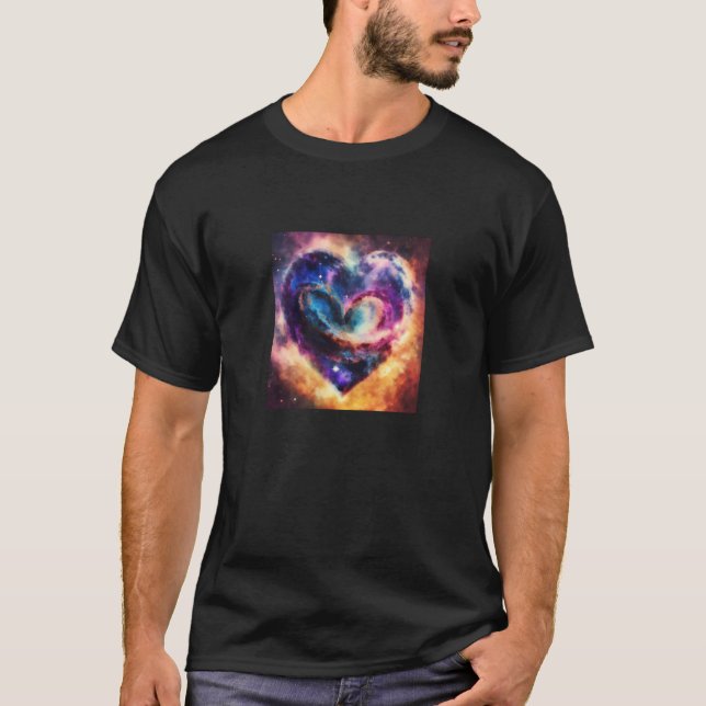 Valentine's Day Love Heart Galaxy Girlfriend Fianc T Shirt (Framsida)