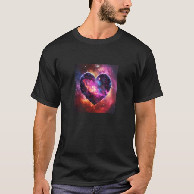 Valentine's Day Love Heart Galaxy Girlfriend Fianc T Shirt (Framsida)