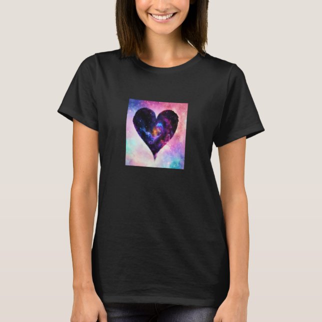 Valentine's Day Love Heart Galaxy Girlfriend Fianc T Shirt (Framsida)