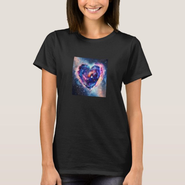 Valentine's Day Love Heart Galaxy Girlfriend Fianc T Shirt (Framsida)