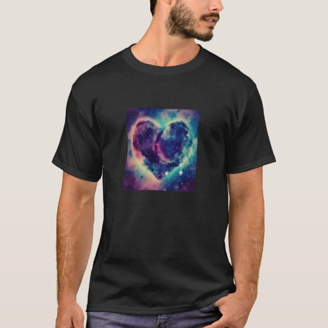 Valentine's Day Love Heart Galaxy Girlfriend Fianc T Shirt (Framsida)