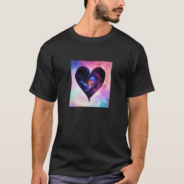 Valentine's Day Love Heart Galaxy Girlfriend Fianc T Shirt (Framsida)