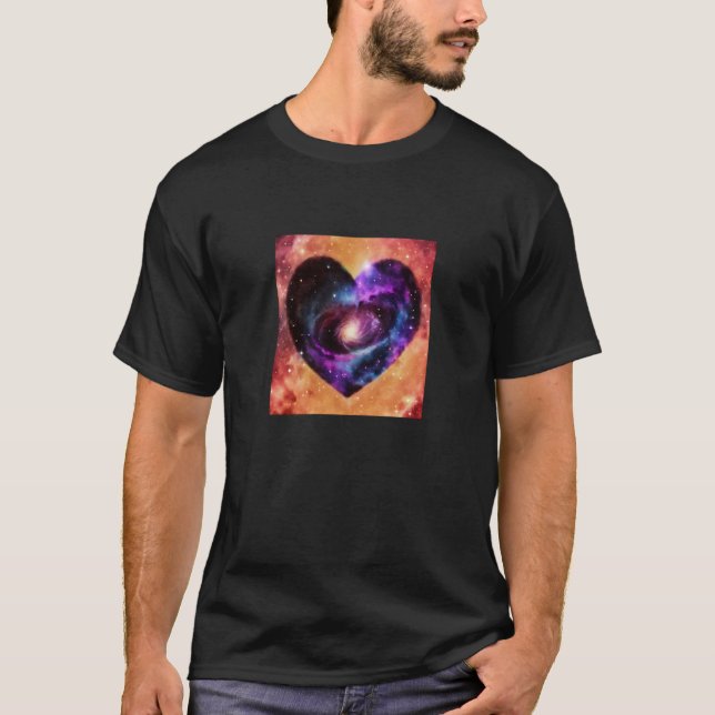 Valentine's Day Love Heart Galaxy Girlfriend Fianc T Shirt (Framsida)