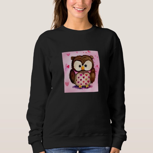 Valentine's Day Love Heart Owl Teddy Girlfriend Fi T Shirt (Framsida)