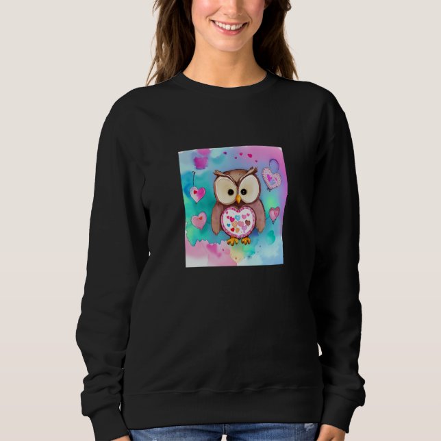 Valentine's Day Love Heart Owl Teddy Girlfriend Fi T Shirt (Framsida)