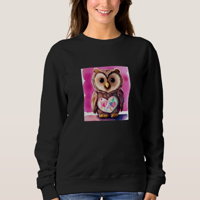 Valentine's Day Love Heart Owl Teddy Girlfriend Fi T Shirt (Framsida)