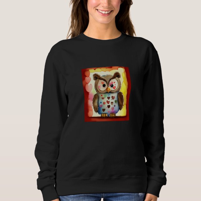Valentine's Day Love Heart Owl Teddy Girlfriend Fi T Shirt (Framsida)