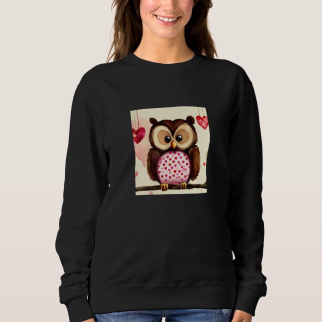 Valentine's Day Love Heart Owl Teddy Girlfriend Fi T Shirt (Framsida)