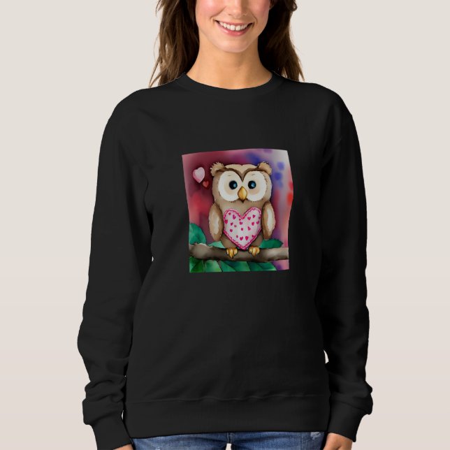 Valentine's Day Love Heart Owl Teddy Girlfriend Fi T Shirt (Framsida)