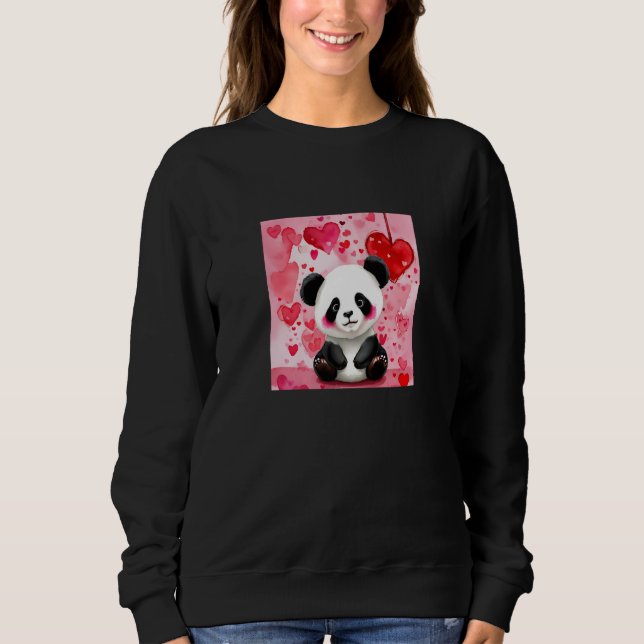 Valentine's Day Love Heart Panda Girlfriend Fiancé T Shirt (Framsida)