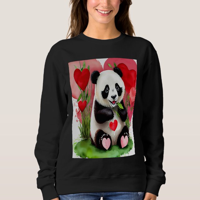 Valentine's Day Love Heart Panda Girlfriend Fiancé T Shirt (Framsida)