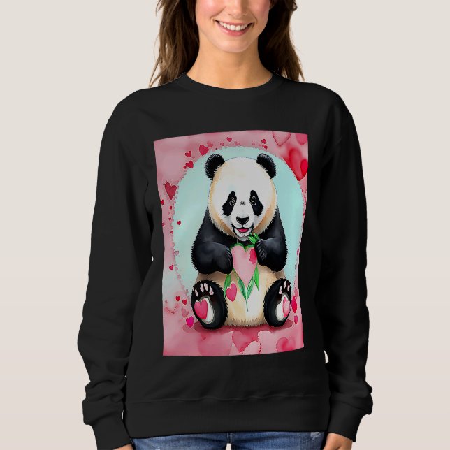 Valentine's Day Love Heart Panda Girlfriend Fiancé T Shirt (Framsida)