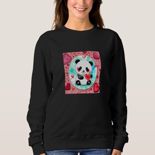 Valentine's Day Love Heart Panda Girlfriend Fiancé T Shirt (Framsida)