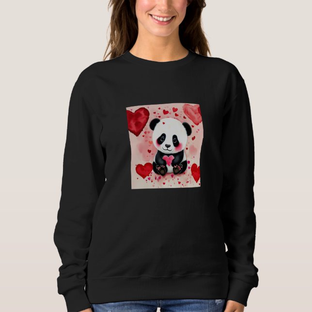 Valentine's Day Love Heart Panda Girlfriend Fiancé T Shirt (Framsida)