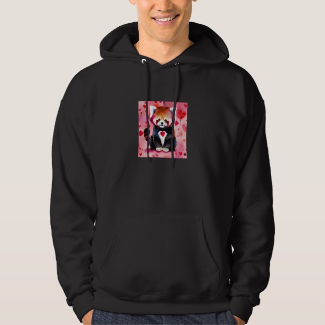 Valentine's Day Love Heart Red Panda Girlfriend Fi Hoodie (Framsida)