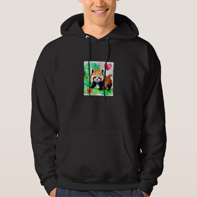 Valentine's Day Love Heart Red Panda Girlfriend Fi Hoodie (Framsida)