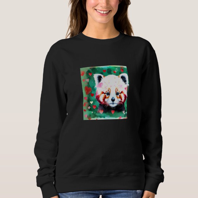 Valentine's Day Love Heart Red Panda Girlfriend Fi T Shirt (Framsida)