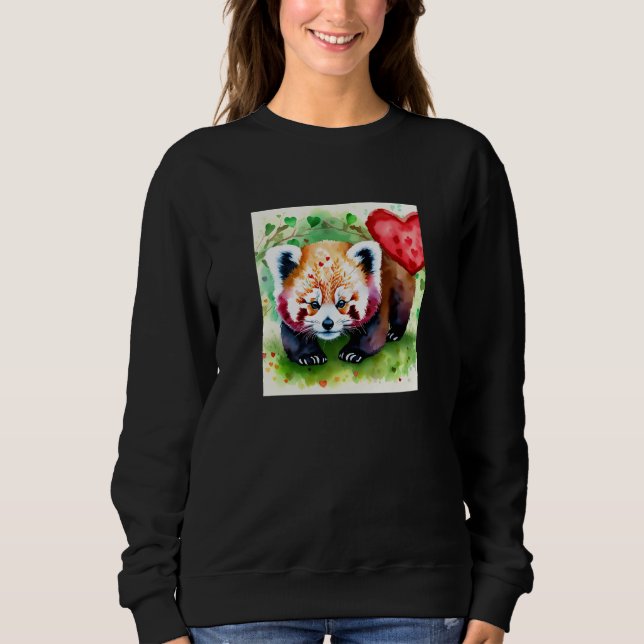 Valentine's Day Love Heart Red Panda Girlfriend Fi T Shirt (Framsida)