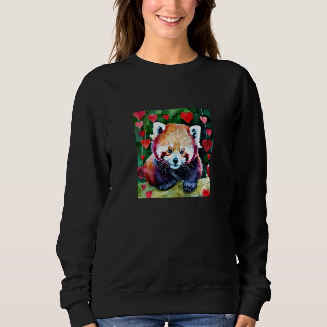 Valentine's Day Love Heart Red Panda Girlfriend Fi T Shirt (Framsida)