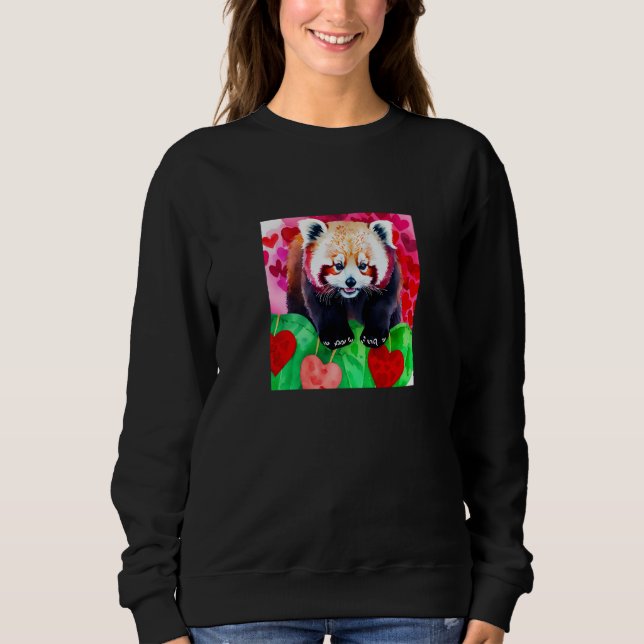 Valentine's Day Love Heart Red Panda Girlfriend Fi T Shirt (Framsida)