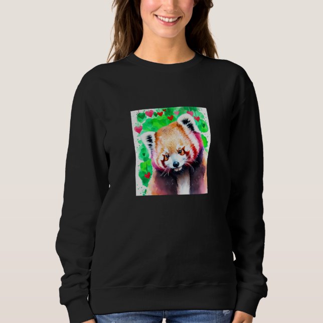 Valentine's Day Love Heart Red Panda Girlfriend Fi T Shirt (Framsida)