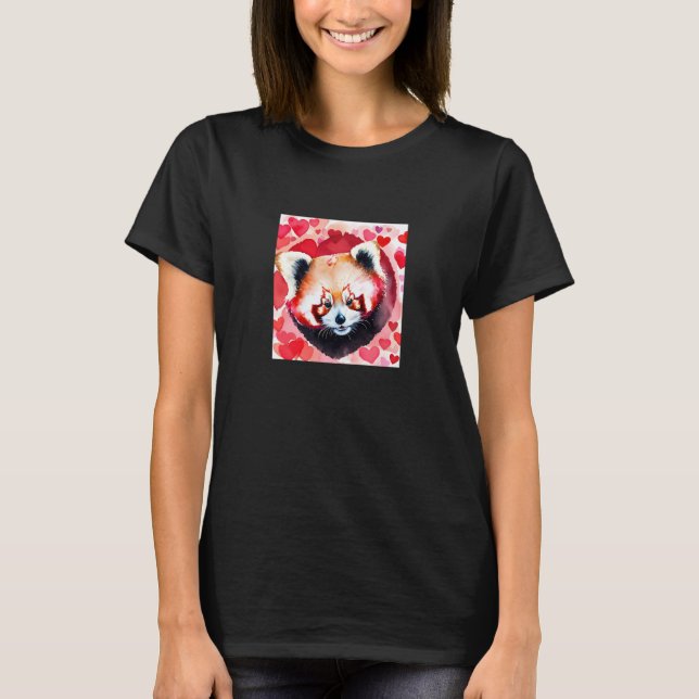 Valentine's Day Love Heart Red Panda Girlfriend Fi T Shirt (Framsida)