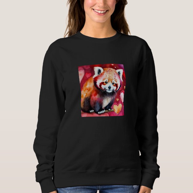 Valentine's Day Love Heart Red Panda Girlfriend Fi T Shirt (Framsida)