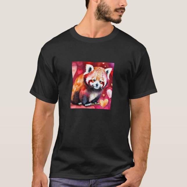 Valentine's Day Love Heart Red Panda Girlfriend Fi T Shirt (Framsida)