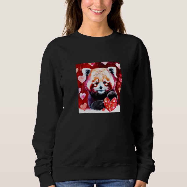 Valentine's Day Love Heart Red Panda Girlfriend Fi T Shirt (Framsida)
