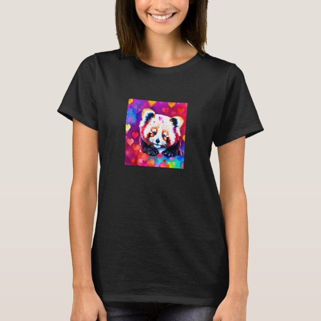 Valentine's Day Love Heart Red Panda Girlfriend Fi T Shirt (Framsida)