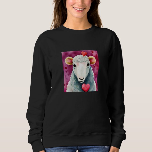 Valentine's Day Love Heart Sheep Girlfriend Fiancé T Shirt (Framsida)