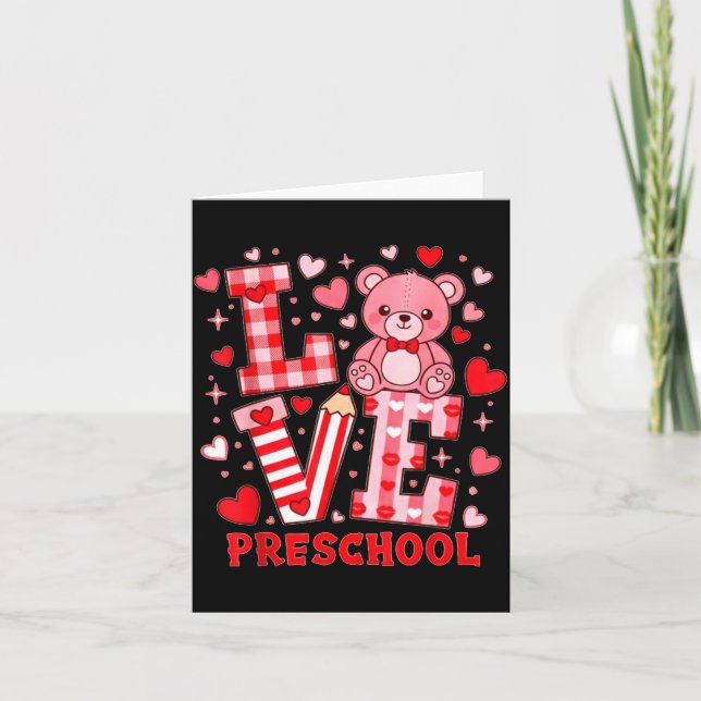 Valentine's Day Love Pre School Teacher  Kort (Framsida)