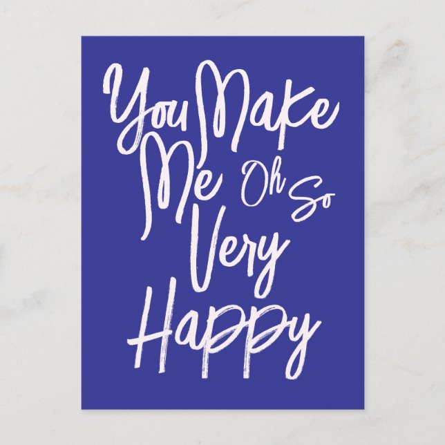 Valentine's Day Love You Make Me Happy Card. Vykort (Framsida)
