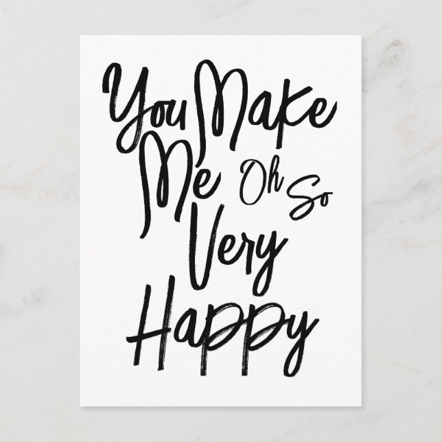 Valentine's Day Love You Make Me Happy Card. Vykort (Framsida)
