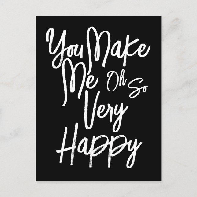 Valentine's Day Love You Make Me Happy Card. Vykort (Framsida)