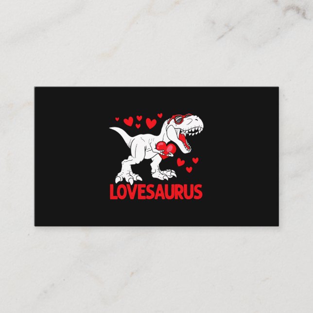 Valentines day Lovesaurus Dinosaur Trex Kärlek Boy Visitkort (Framsida)