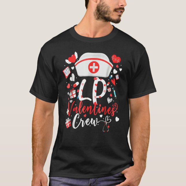 Valentines Day LP LOVE Stethoscope Nurse Life Vale T Shirt (Framsida)