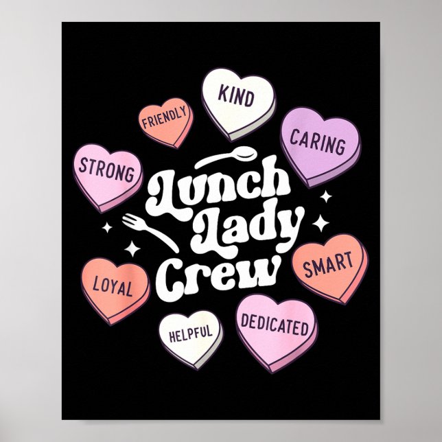 Valentines Day Lunch Lady Groovy Cafeteria Squad H Poster (Framsidan)